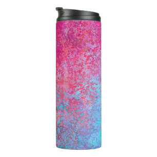 Helle Magenta Sunset Abstrakte Acrylpour Thermosbecher