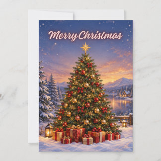 Helle magische Weihnachtsgrußkarte Feiertagskarte