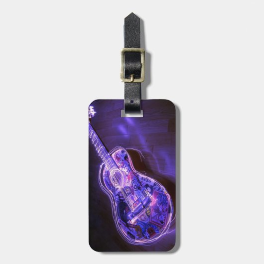 Helle Malerei: Gitarre - Gepäckanhänger (Vorderseite vertikal)