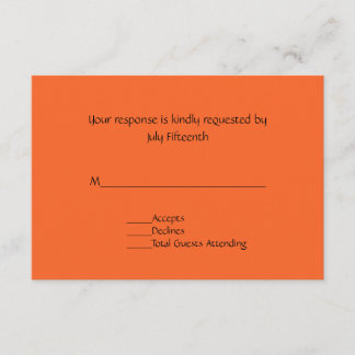 Helle Mandarine Orange Wedding RSVP Card