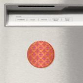 Helle Mandarine Tango Damask Orange Pink Magnet (In Situ (Geschirrspüler))