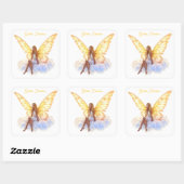 Helle Märchenschmetterlingsflügel sanfte Schönheit Quadratischer Aufkleber (Blatt)