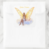 Helle Märchenschmetterlingsflügel sanfte Schönheit Quadratischer Aufkleber (Tasche)