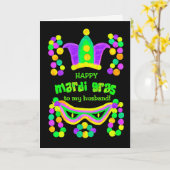 Helle Mardi Gras Card für Ehemann auf Black Karte (Gelbe Blume)