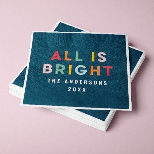 Helle marineblau moderne Weihnachtsfamiliendekorat Serviette