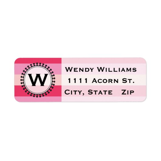 Helle Markierungen Rosa Monogram-Adressenmarken (Vorne)