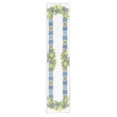 Helle mediterrane sizilianische Kacheln Weintraube Kurzer Tischläufer (Vorderseite)