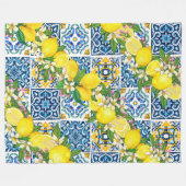 Helle mediterrane sizilianische Tiles Citrus Lemon Fleecedecke (Vorderseite (Horizontal))