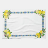 Helle mediterrane sizilianische Tiles Citrus Lemon Geschirrtuch (Horizontal)