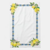 Helle mediterrane sizilianische Tiles Citrus Lemon Geschirrtuch (Vertikal)