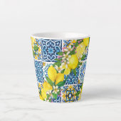Helle mediterrane sizilianische Tiles Citrus Lemon Milchtasse (Vorderseite)