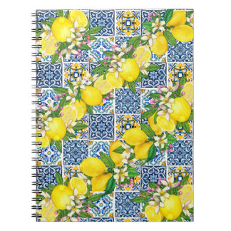 Helle mediterrane sizilianische Tiles Citrus Lemon Notizblock