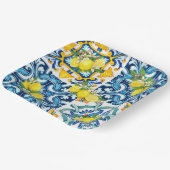 Helle mediterrane sizilianische Tiles Citrus Lemon Pappteller (Gewinkelt)