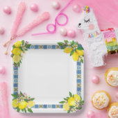 Helle mediterrane sizilianische Tiles Citrus Lemon Pappteller (Party)