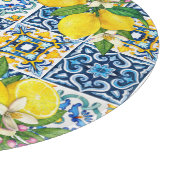 Helle mediterrane sizilianische Tiles Citrus Lemon Schneidebrett (Ecke)