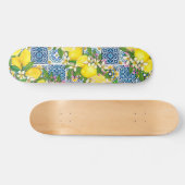 Helle mediterrane sizilianische Tiles Citrus Lemon Skateboard (Horizontal)