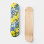 Helle mediterrane sizilianische Tiles Citrus Lemon Skateboard (Vorderseite)