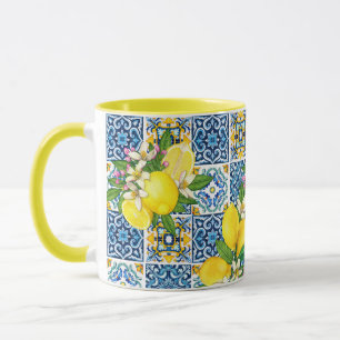 Helle mediterrane sizilianische Tiles Citrus Lemon Tasse