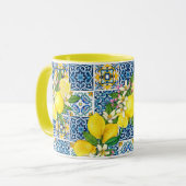 Helle mediterrane sizilianische Tiles Citrus Lemon Tasse (Vorderseite Links)