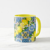 Helle mediterrane sizilianische Tiles Citrus Lemon Tasse (VorderseiteRechts)