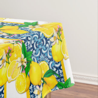 Helle mediterrane sizilianische Tiles Citrus Lemon Tischdecke