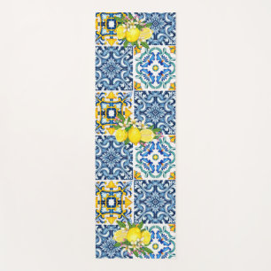 Helle mediterrane sizilianische Tiles Citrus Lemon Yogamatte
