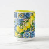 Helle mediterrane sizilianische Tiles Citrus Lemon Zweifarbige Tasse (Mittel)