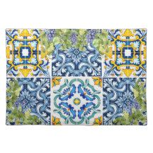 Helle mediterrane sizilianische Tiles Traube