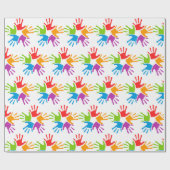 Helle mehrfarbige Diversity Hand-Drucke Geschenkpapier (Flach)