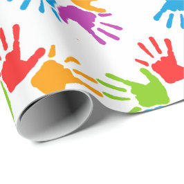 Helle mehrfarbige Diversity Hand-Drucke Geschenkpapier
