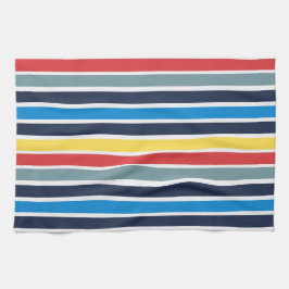 Helle, mehrfarbige horizontale Streifen. Geschirrtuch