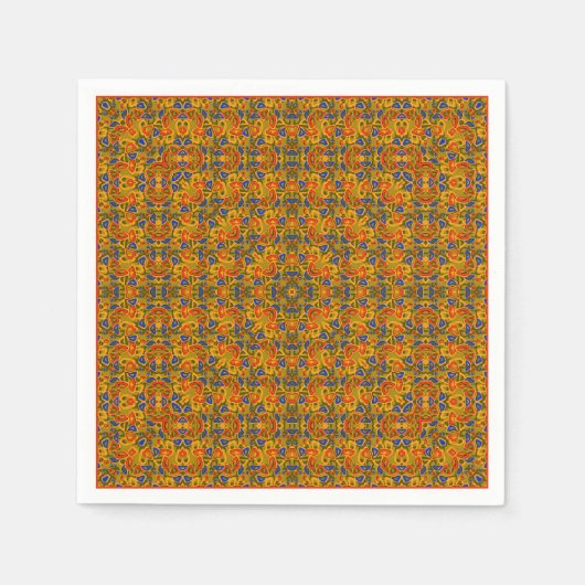 Helle mehrfarbige Muster Taschentuch orange Serviette (Vorderseite)