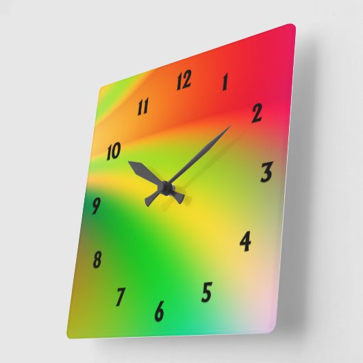 Helle mehrfarbige Nummerierung Quadratische Wanduhr (Winkel)