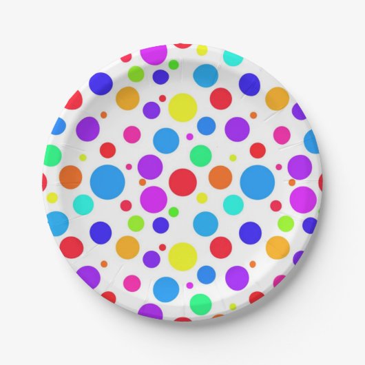 Helle mehrfarbige Stellen Pappteller (Vorderseite)