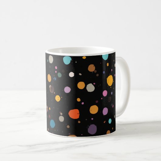 Helle mehrfarbige Tupfen Kaffeetasse (VorderseiteRechts)