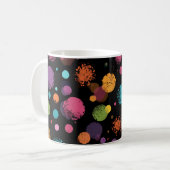 Helle mehrfarbige Tupfen Kaffeetasse (Vorderseite Links)