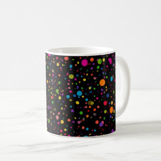 Helle mehrfarbige Tupfen Kaffeetasse (VorderseiteRechts)