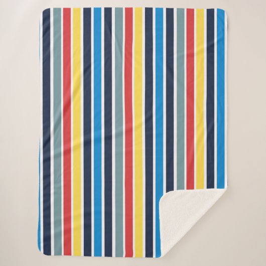 Helle, mehrfarbige vertikale Streifen. Sherpadecke (Vorderseite)