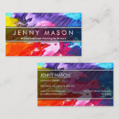 Helle Mehrfarbigkeit, Abstrakte Kunst - Visitenkar Visitenkarte (Vorne/Hinten)