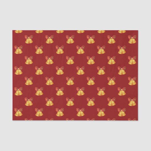 Helle Metallglocken mit roten Bogen Seidenpapier (Vorderseite)