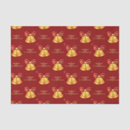 Helle Metallic Gold Bells Frohe Weihnachten Seidenpapier