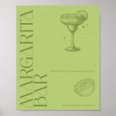 Helle minimalistische Zitrus-Braut-Margarita-Bar-S Poster (Vorne)