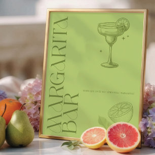 Helle minimalistische Zitrus-Braut-Margarita-Bar-S Poster