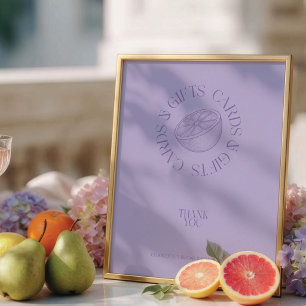 Helle minimalistische Zitrus-Hochzeitsgunst-Tafel Poster