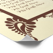 Helle Minze grün-braun-Blumenmuster-Sitzkarte Poster (Ecke)