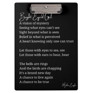 Helle Mit Augen Girl Inspiration Gedicht Wall Art Klemmbrett