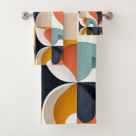 Helle Mitte des modernen Jahrhunderts Badhandtuch Set