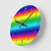Helle Mittelspektrum-Farben Regenbogen Runde Wanduhr (Winkel)