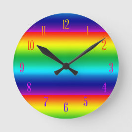 Helle Mittelspektrum-Farben Regenbogen Runde Wanduhr