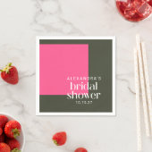 Helle Mod Groovy Pink Green Brautparty Custom Serviette (Beispiel)